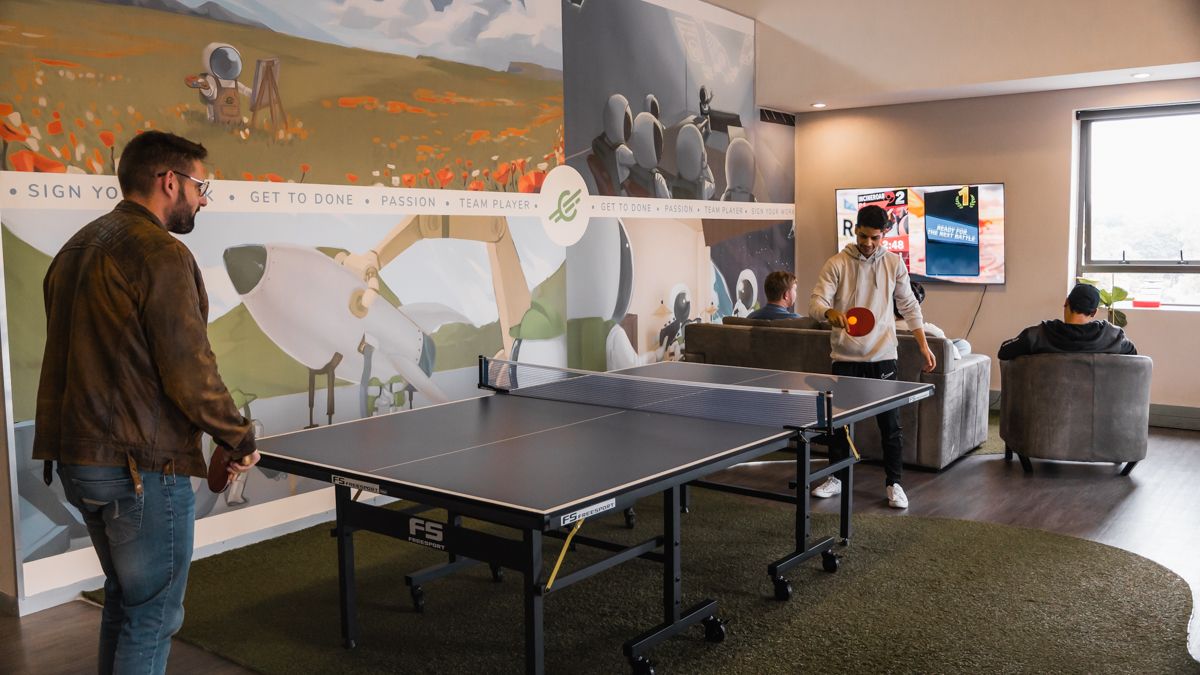A table tennis game in the Codehesion lounge